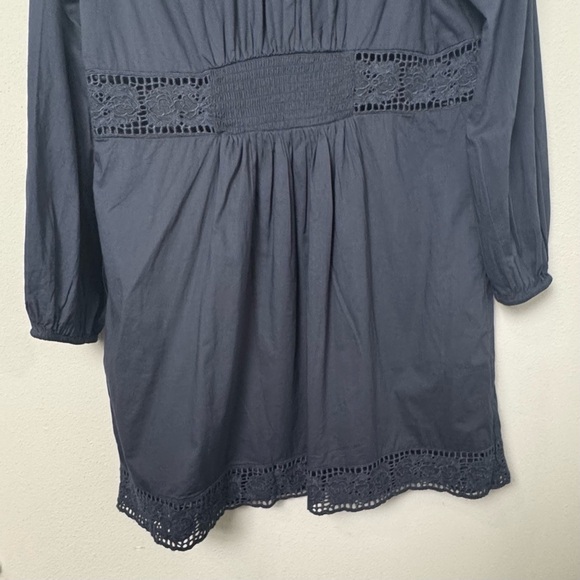 NWT Old Navy Waist-Defined Cutwork Mini Dress in Dusk Navy Blue Size Large - Picture 11 of 15
